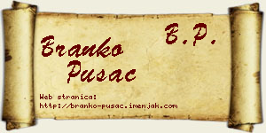 Branko Pušac vizit kartica